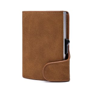 Leather Aluminum Card Case Wallet